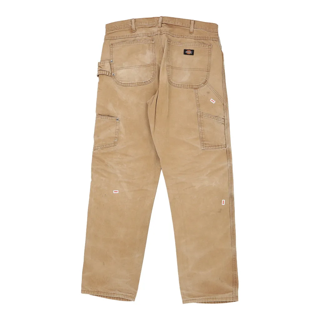 Dickies Carpenter Trousers - 34W 32L Beige Cotton