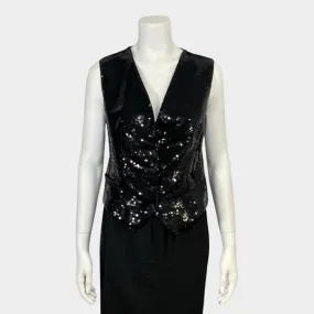 Dolce&Gabbana women's black sequin vest