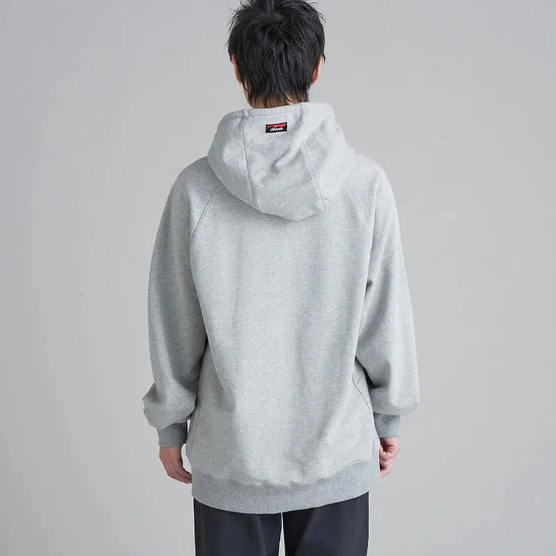 Eco Hybrid Box Logo Hoodie - Light Grey / Turquoise