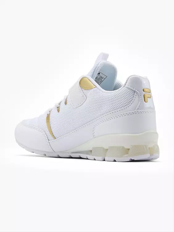 FILA  Junior White/Gold Velcro Trainers