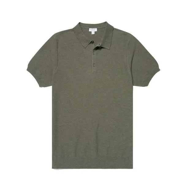 Fine Texture Polo Shirt - Pale Khaki