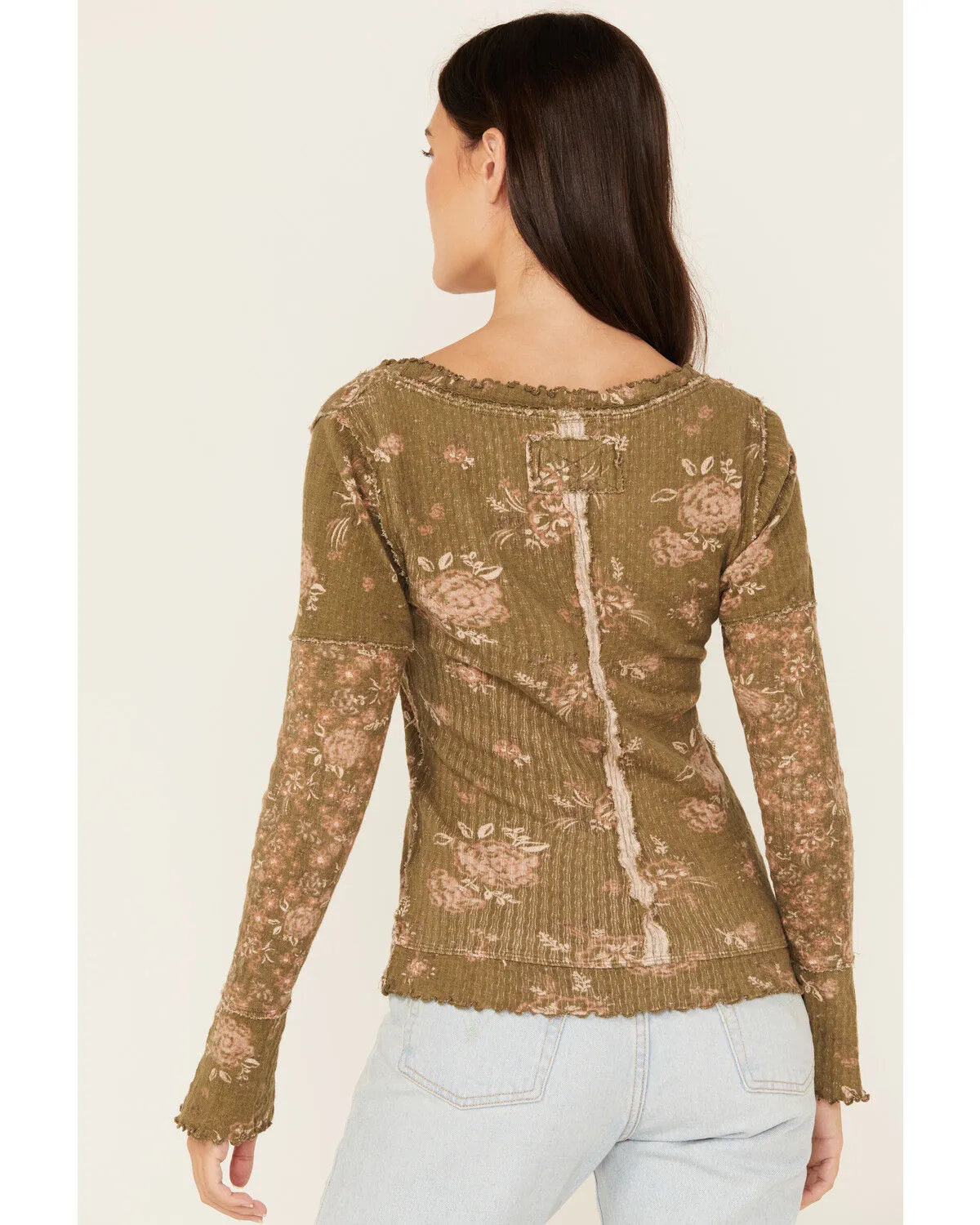 Free People Women's Clover Printed Thermal Long Sleeve Shirt