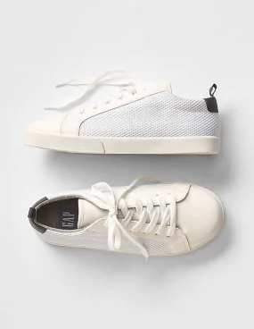 GAP Boys White Classic Leather Sneakers