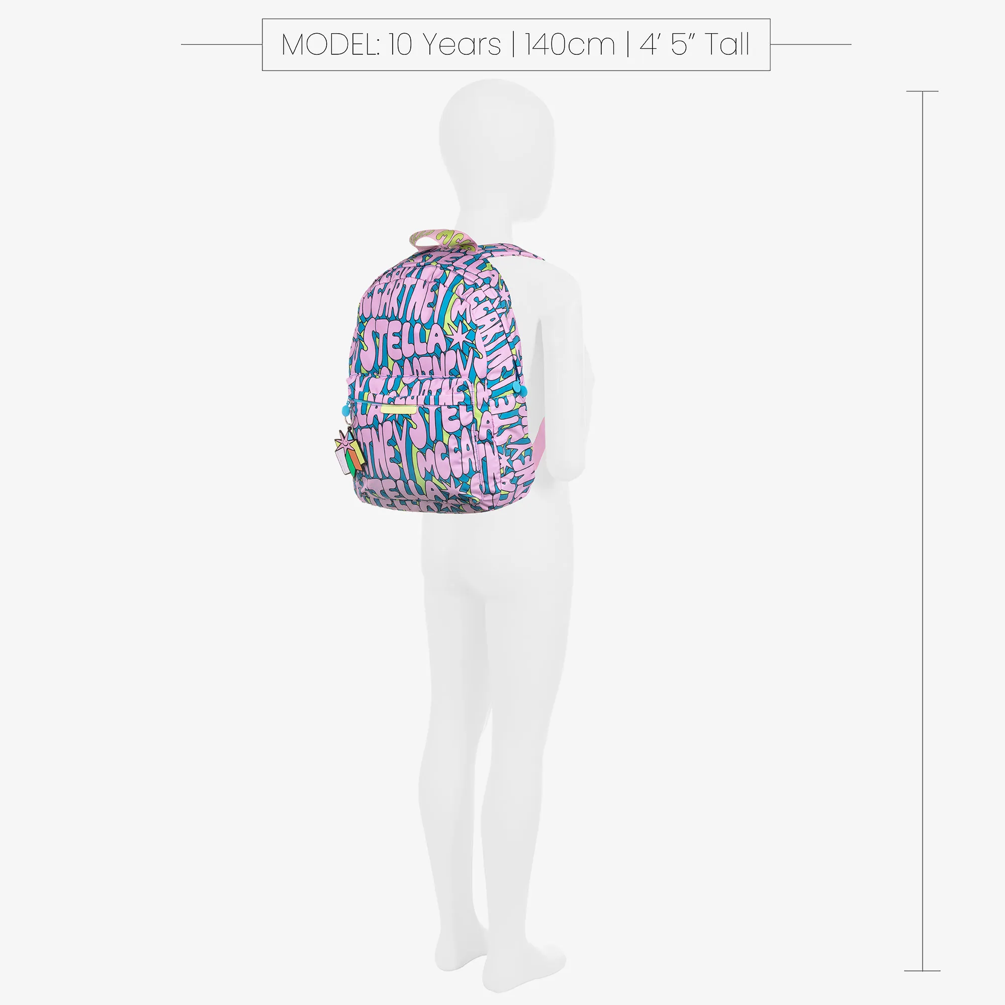 Girls Blue & Pink Logo Print Backpack (40cm)