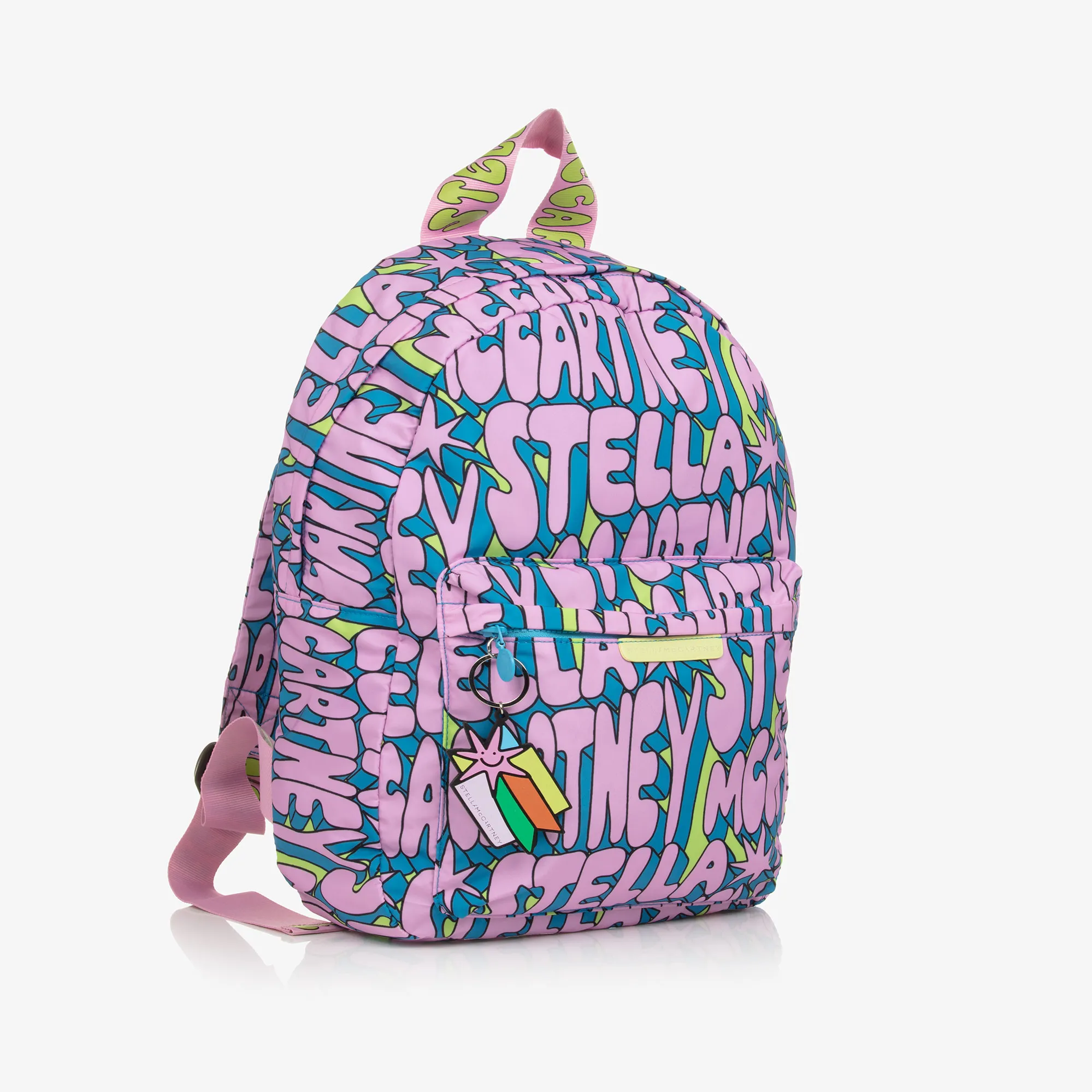 Girls Blue & Pink Logo Print Backpack (40cm)