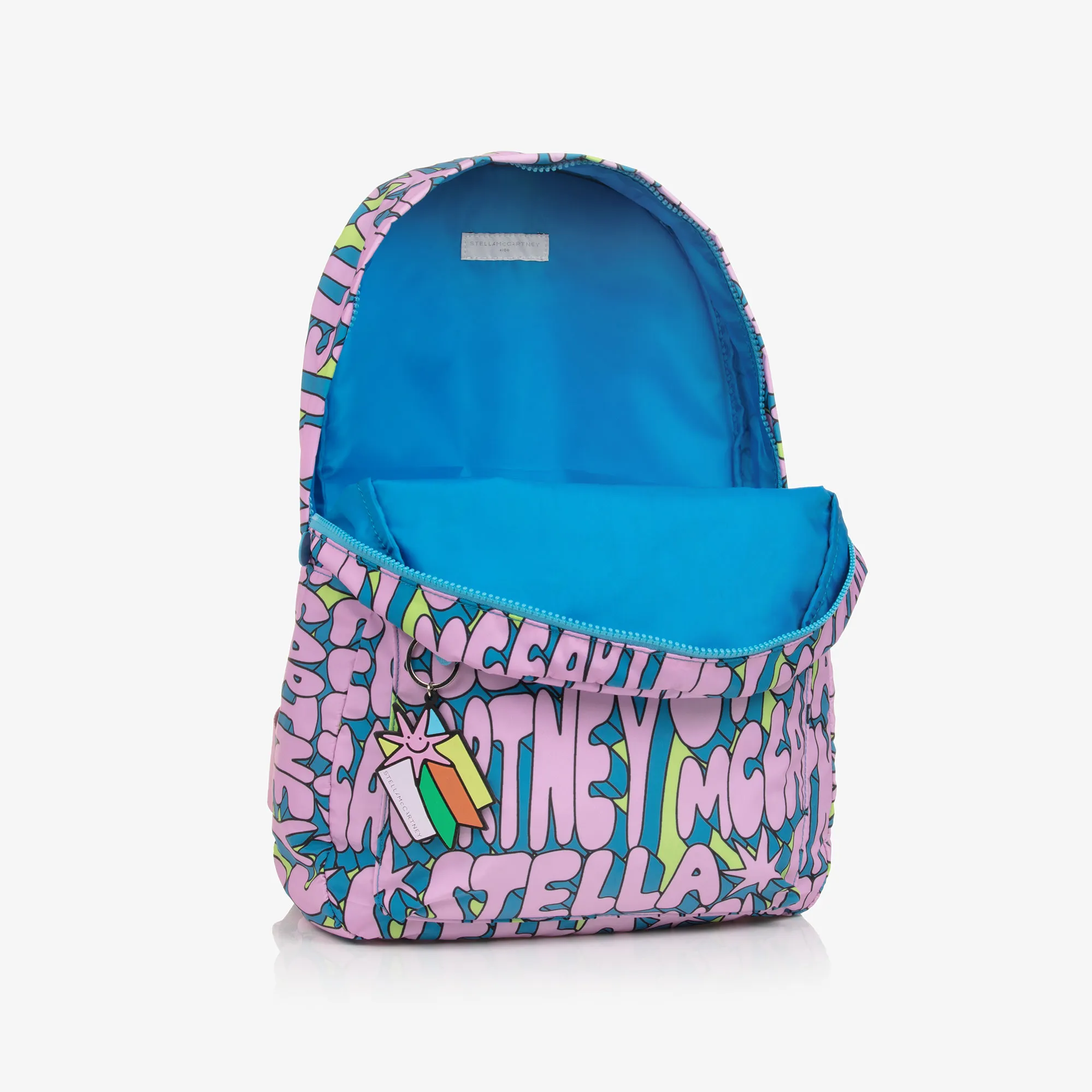 Girls Blue & Pink Logo Print Backpack (40cm)