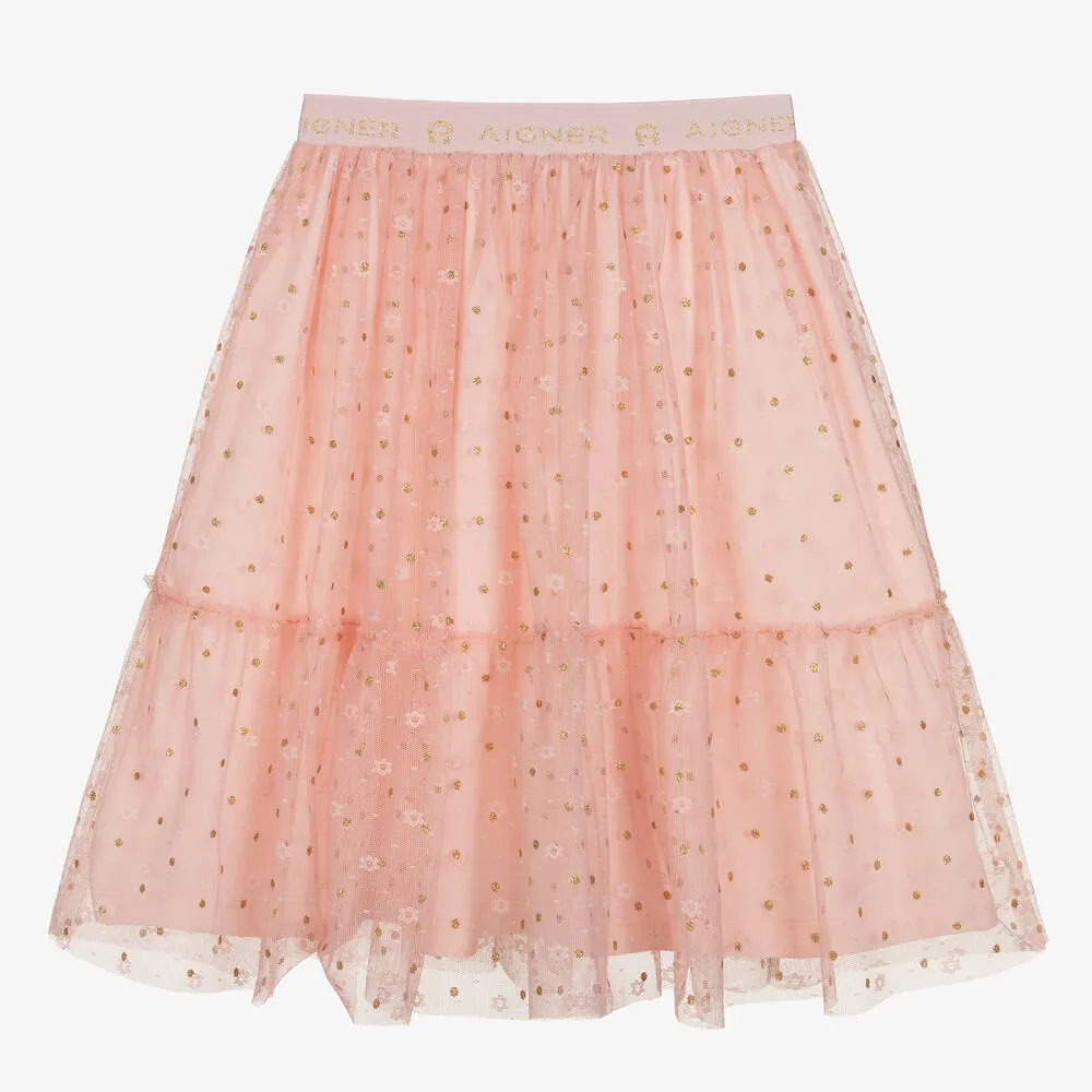 Girls Pink Tulle Skirt