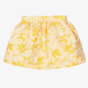 Girls Yellow Jacquard Skirt