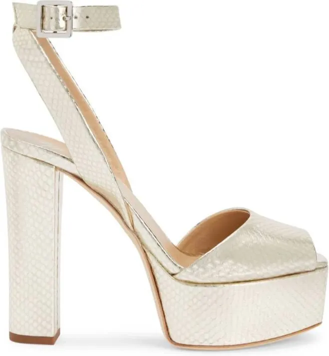 Giuseppe Zanotti Betty 120mm python-print sandals Gold