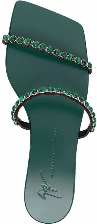 Giuseppe Zanotti gemstone-embellished open-toe sandals Green