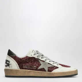 Golden Goose    Golden Goose Sneakers Ball Star With Burgundy Glitter