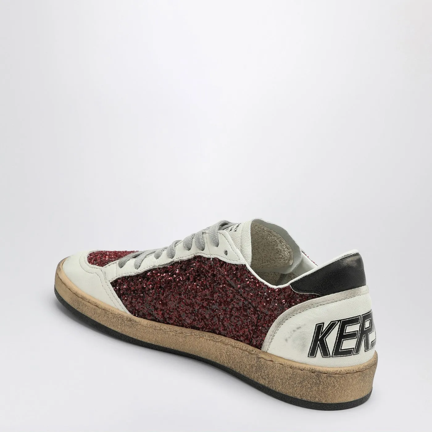 Golden Goose    Golden Goose Sneakers Ball Star With Burgundy Glitter