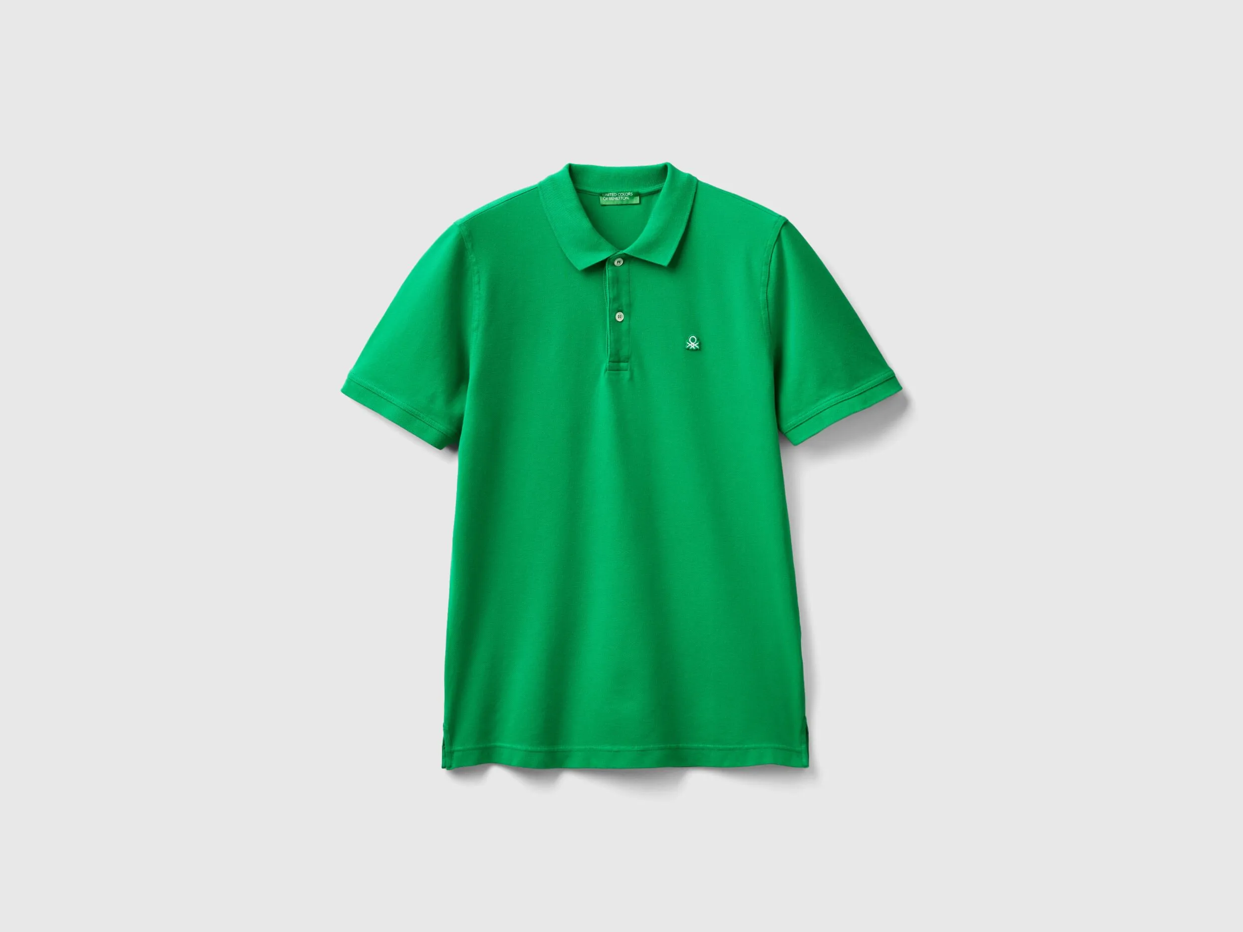 Green slim fit polo - Green | Benetton