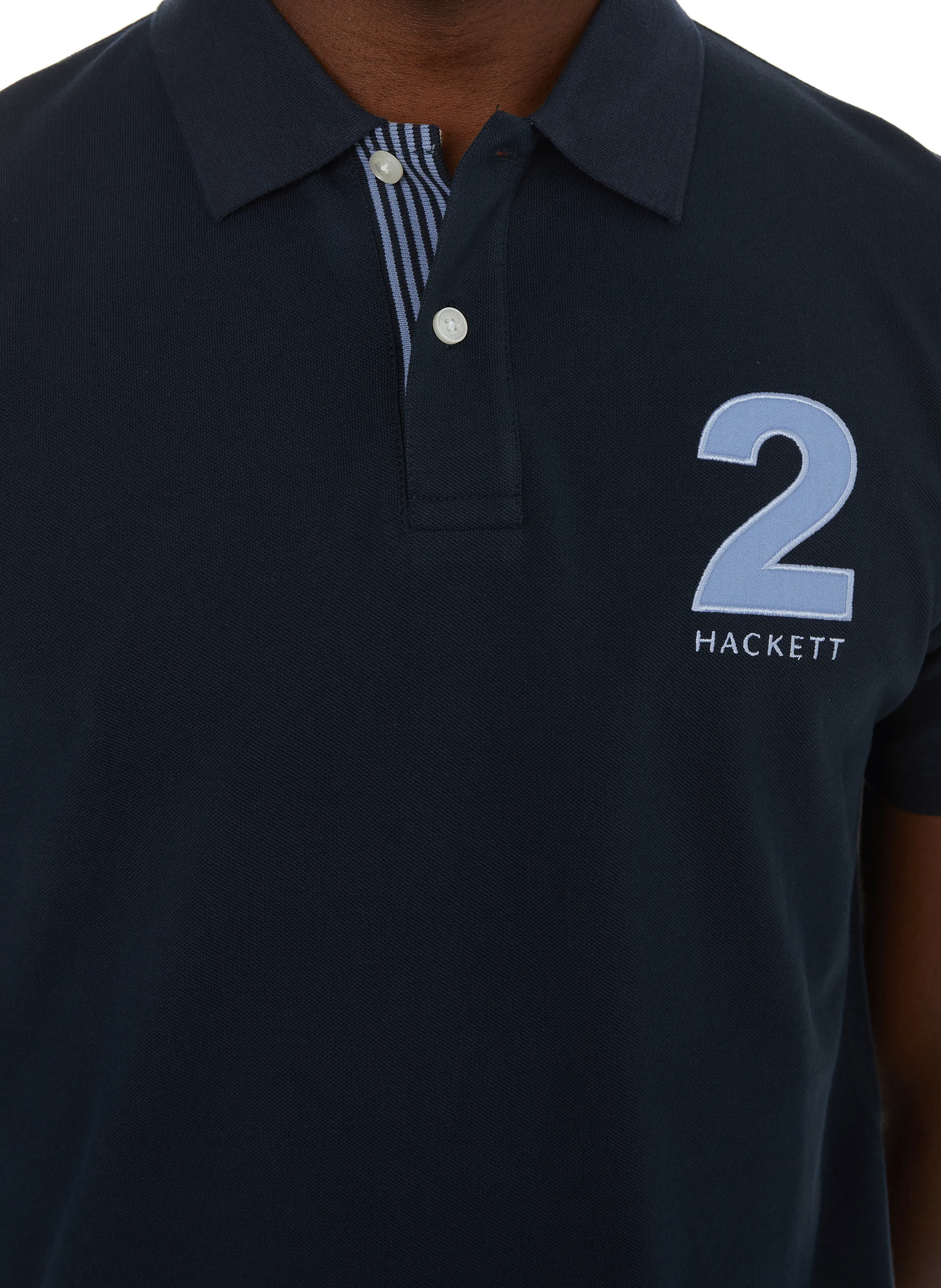 HACKETT  Plain cotton polo shirt - Blue