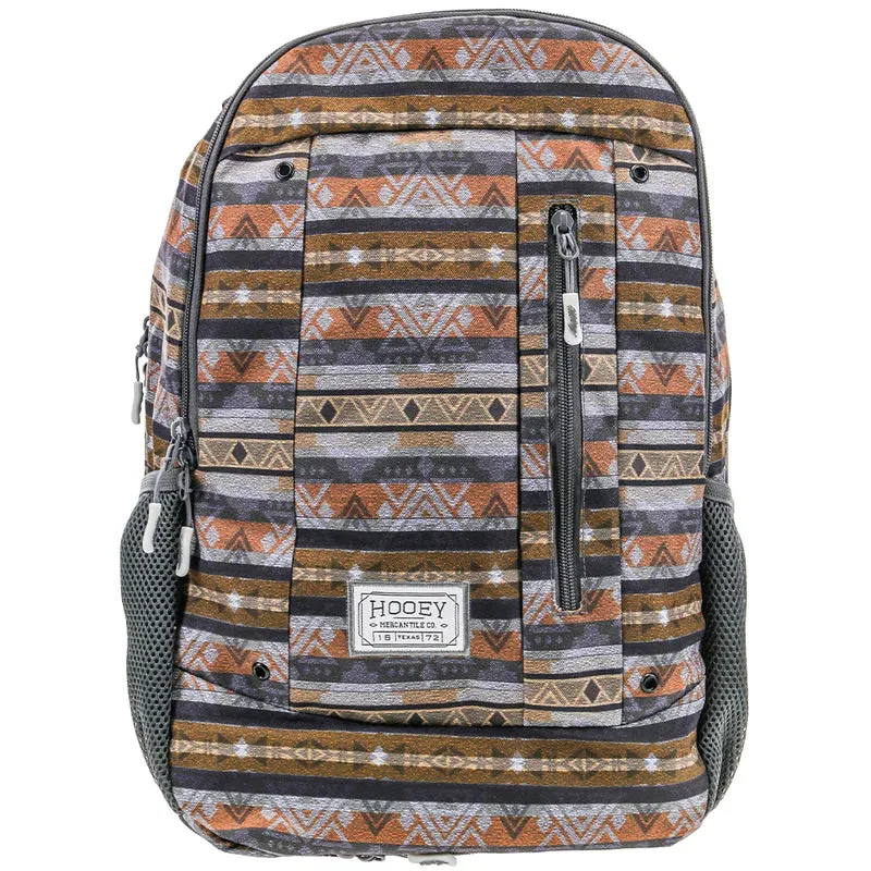 Hooey Rockstar Backpack Grey/Tan Stripe w/Charcoal