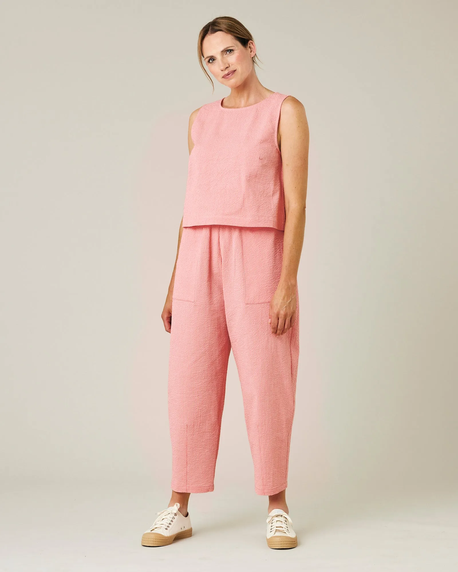 Huxley Coral Seersucker Trousers