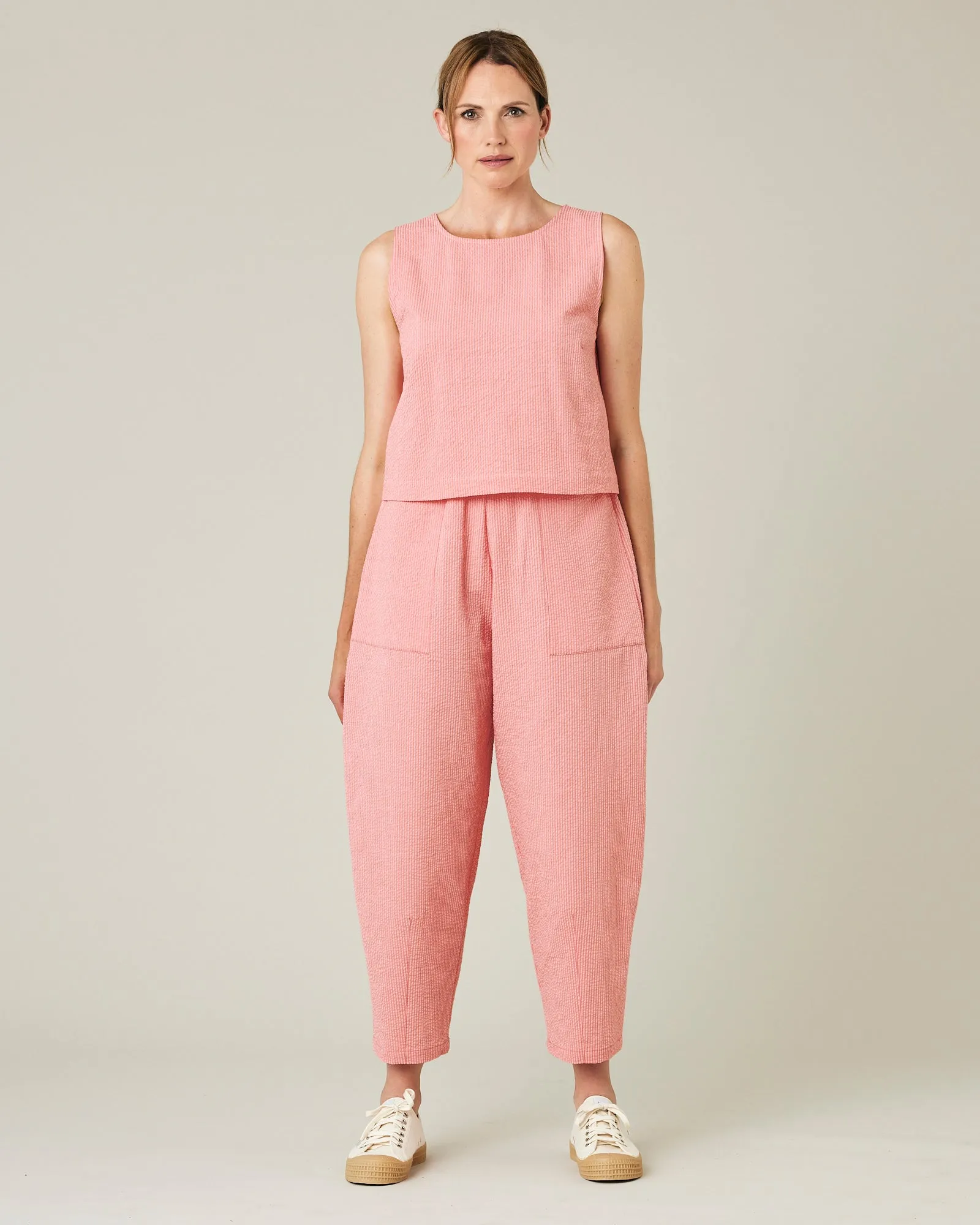 Huxley Coral Seersucker Trousers