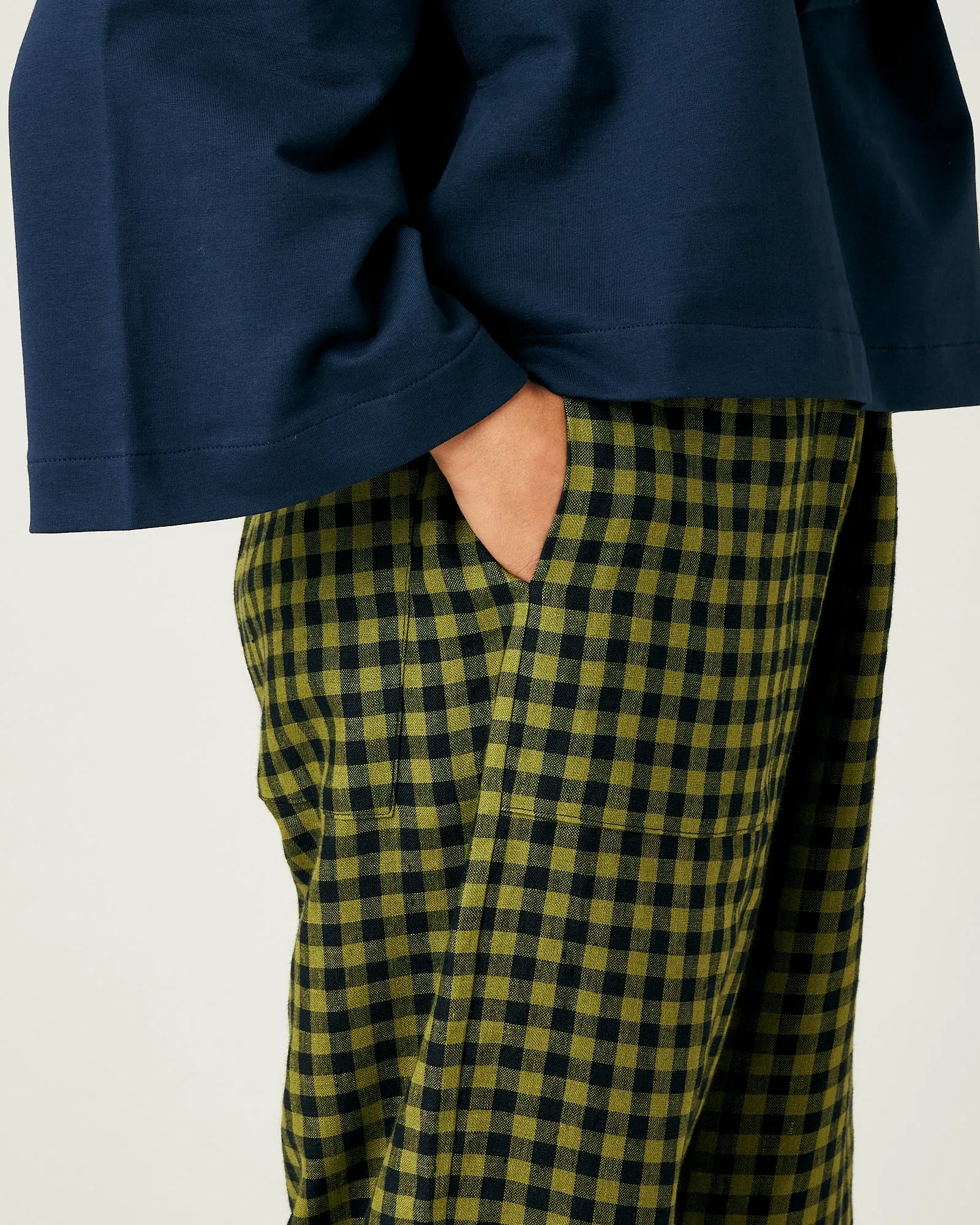 Huxley Green Gingham Linen Trousers