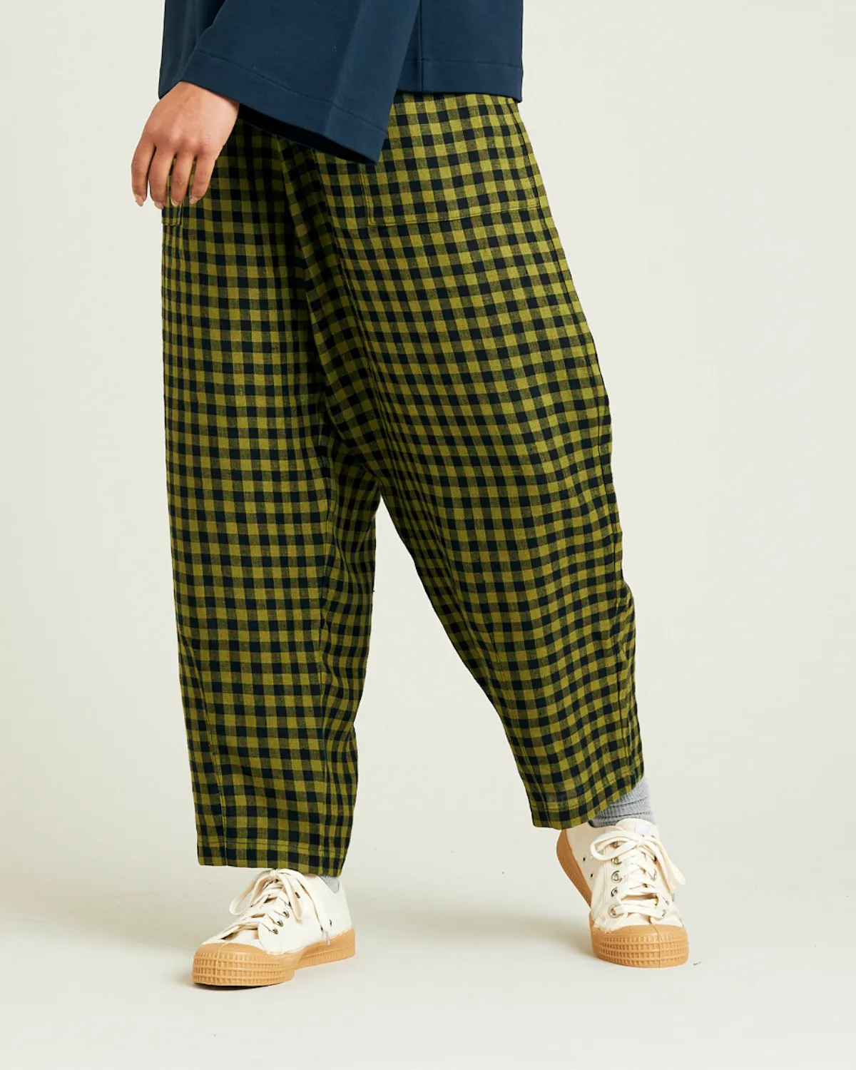 Huxley Green Gingham Linen Trousers