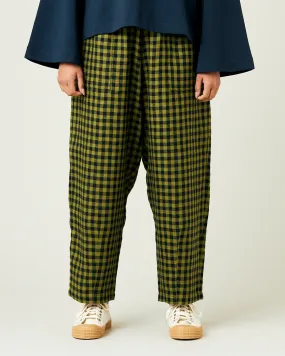 Huxley Green Gingham Linen Trousers