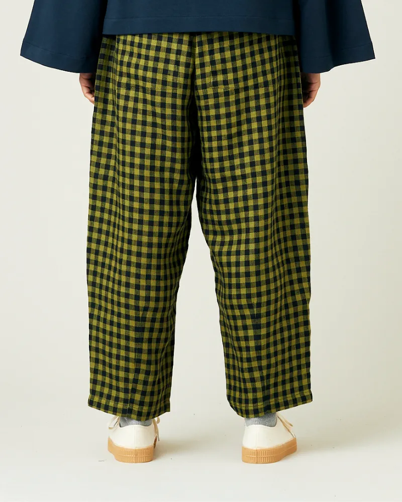 Huxley Green Gingham Linen Trousers