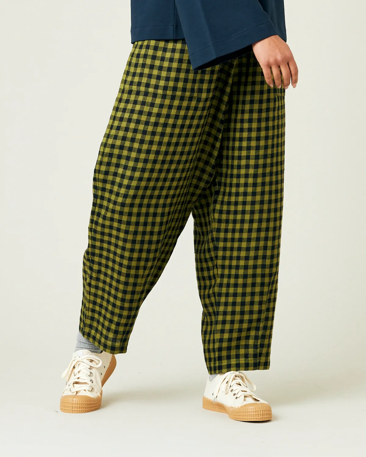 Huxley Green Gingham Linen Trousers