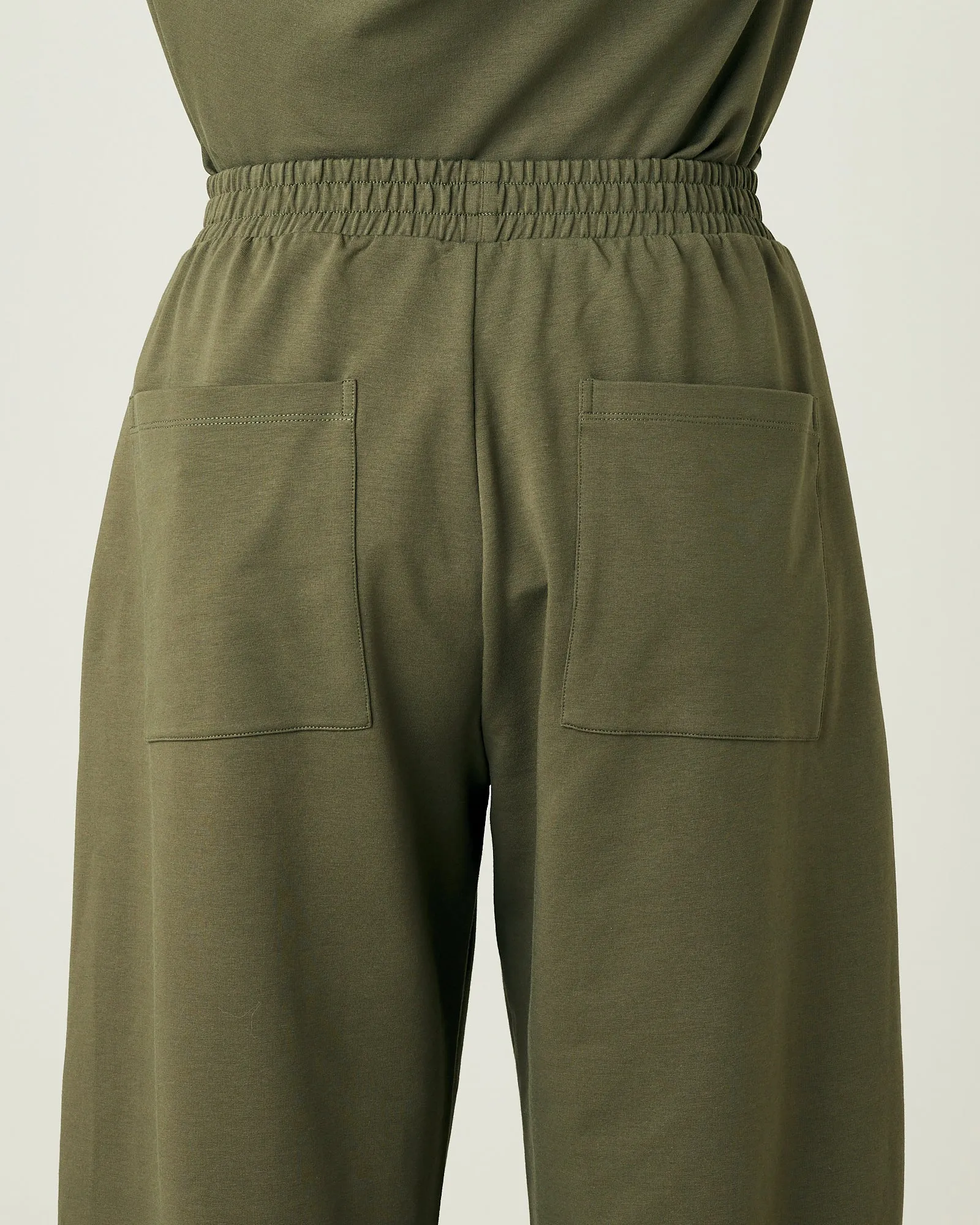 Huxley Olive Cotton Jersey Trousers