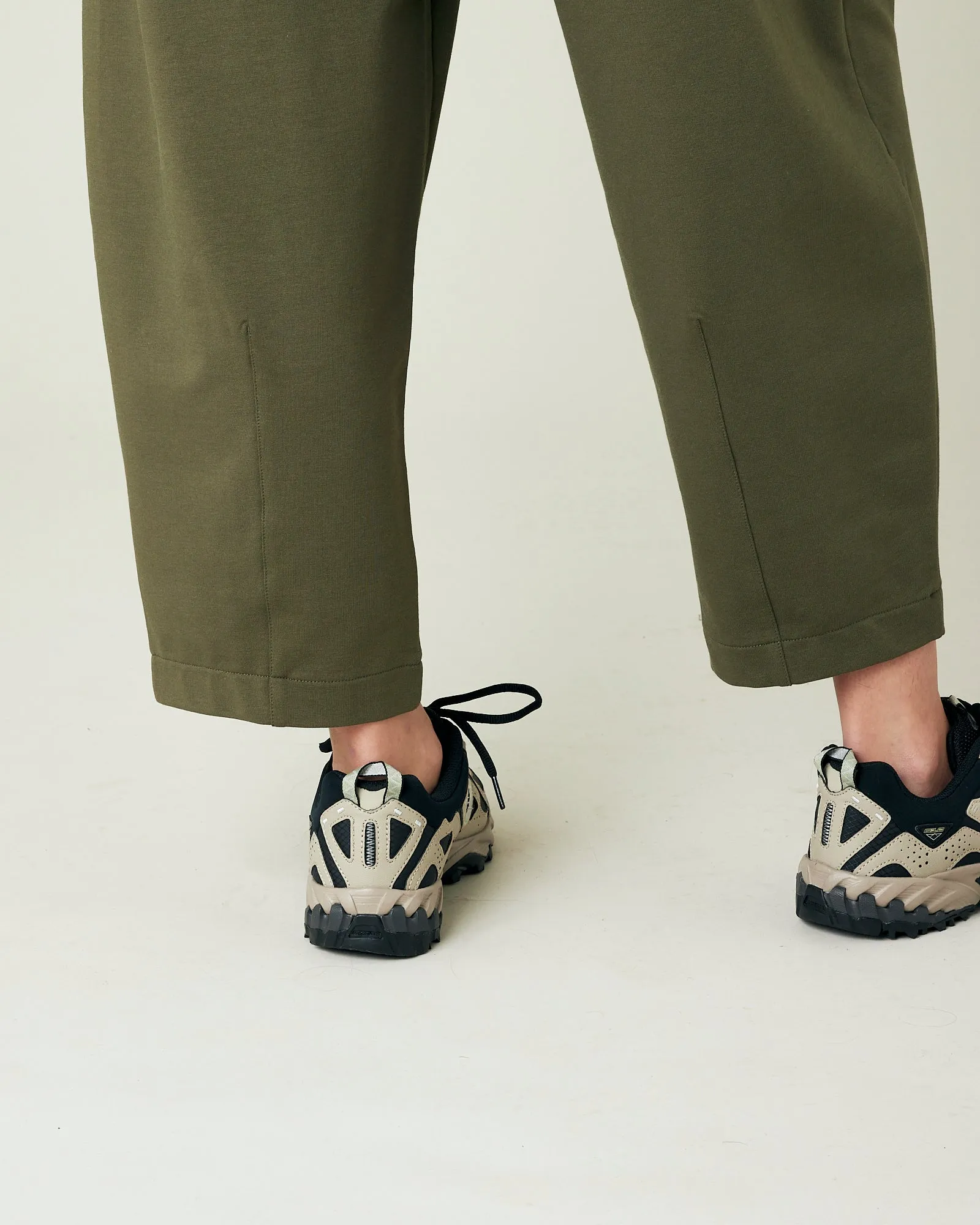 Huxley Olive Cotton Jersey Trousers