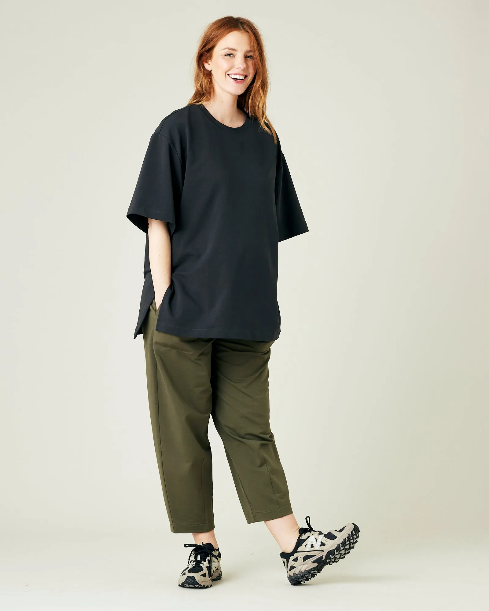 Huxley Olive Cotton Jersey Trousers