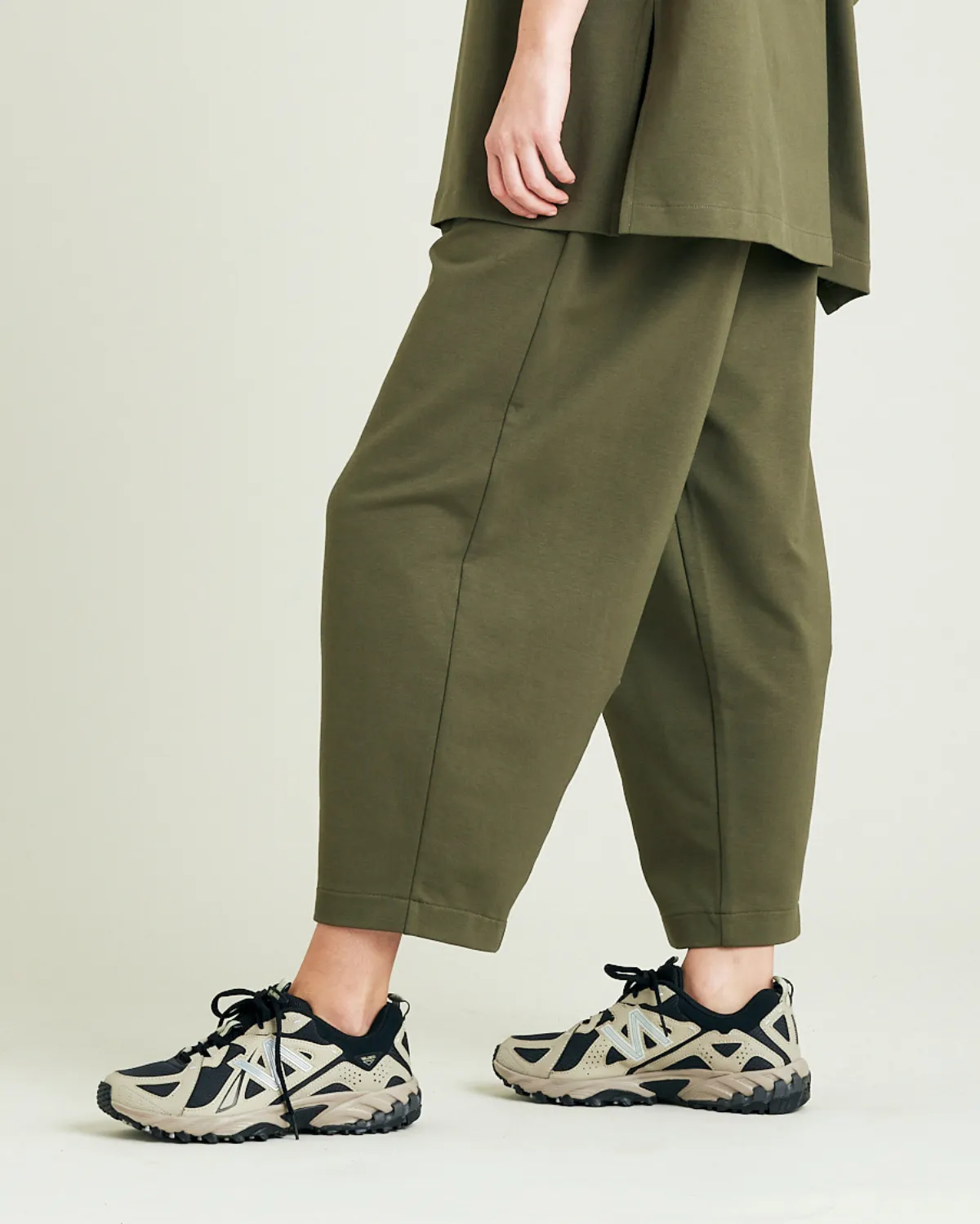 Huxley Olive Cotton Jersey Trousers