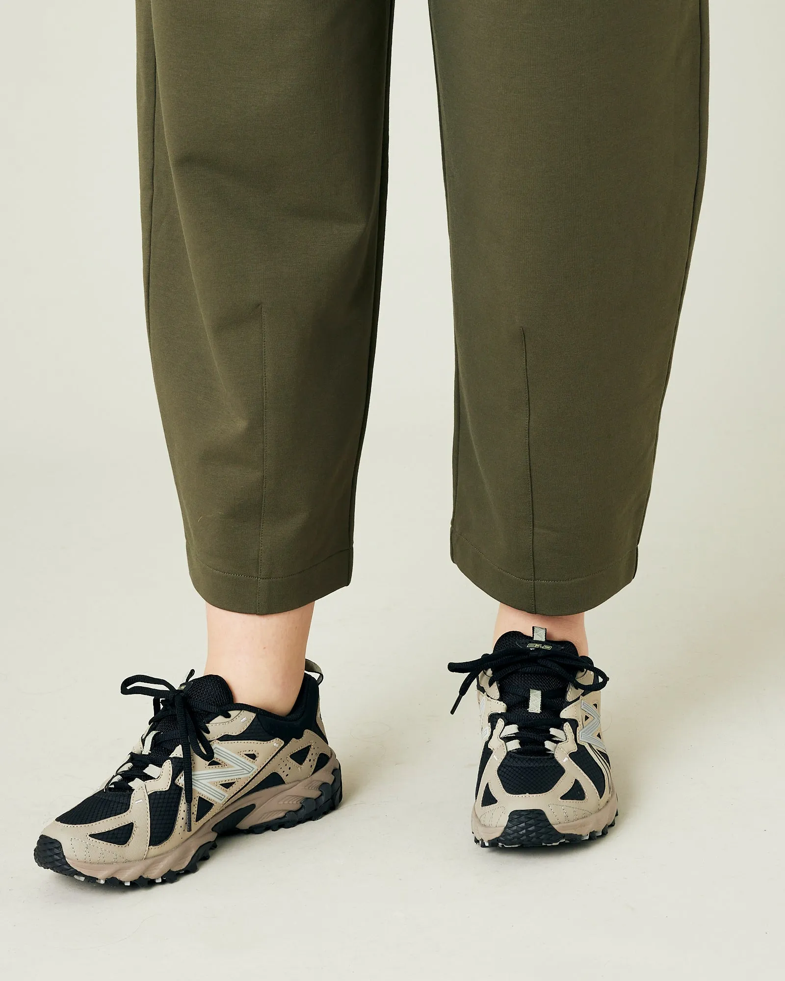 Huxley Olive Cotton Jersey Trousers