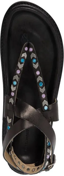 ISABEL MARANT stud-embellished thong-strap sandals Black