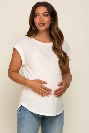 Ivory Short Dolman Sleeve Maternity Top