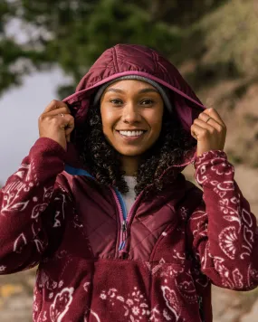 Juana Recycled Polar Hooded Fleece - Wine