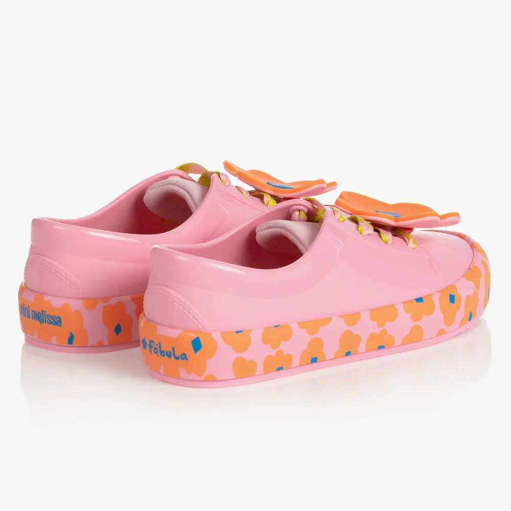 Junior Girls Pink Floral Jelly Trainers