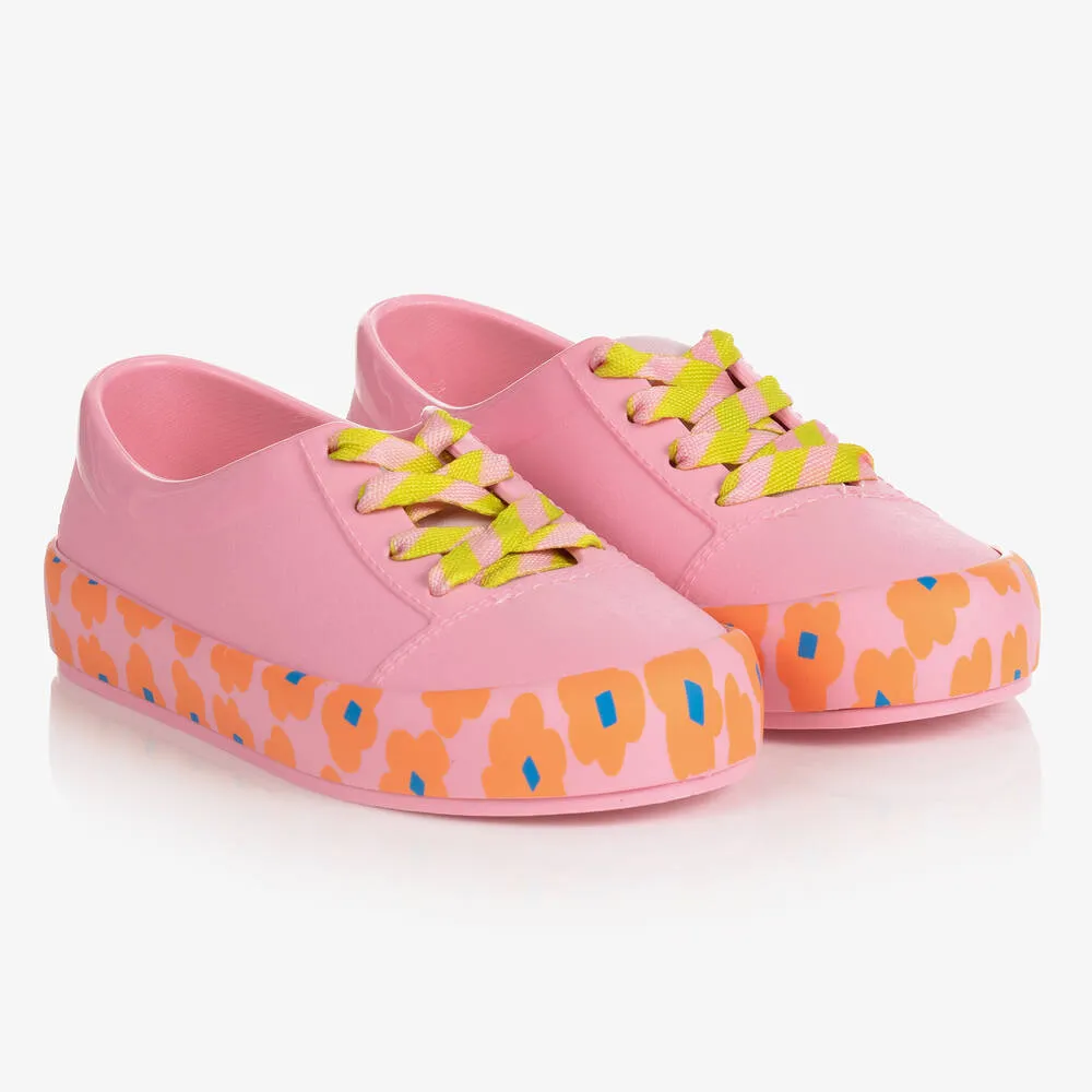 Junior Girls Pink Floral Jelly Trainers