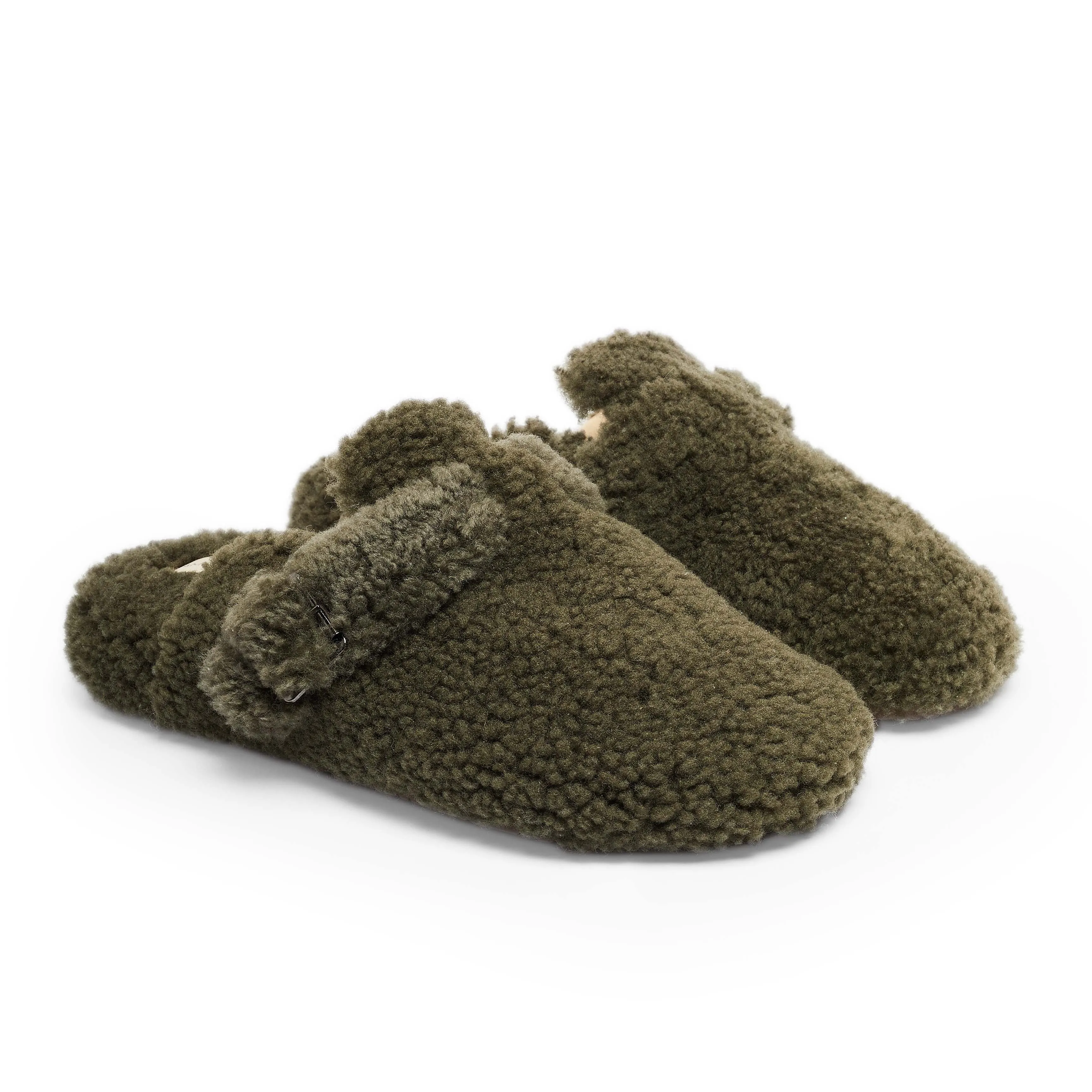 Khaki Buckle Slipper