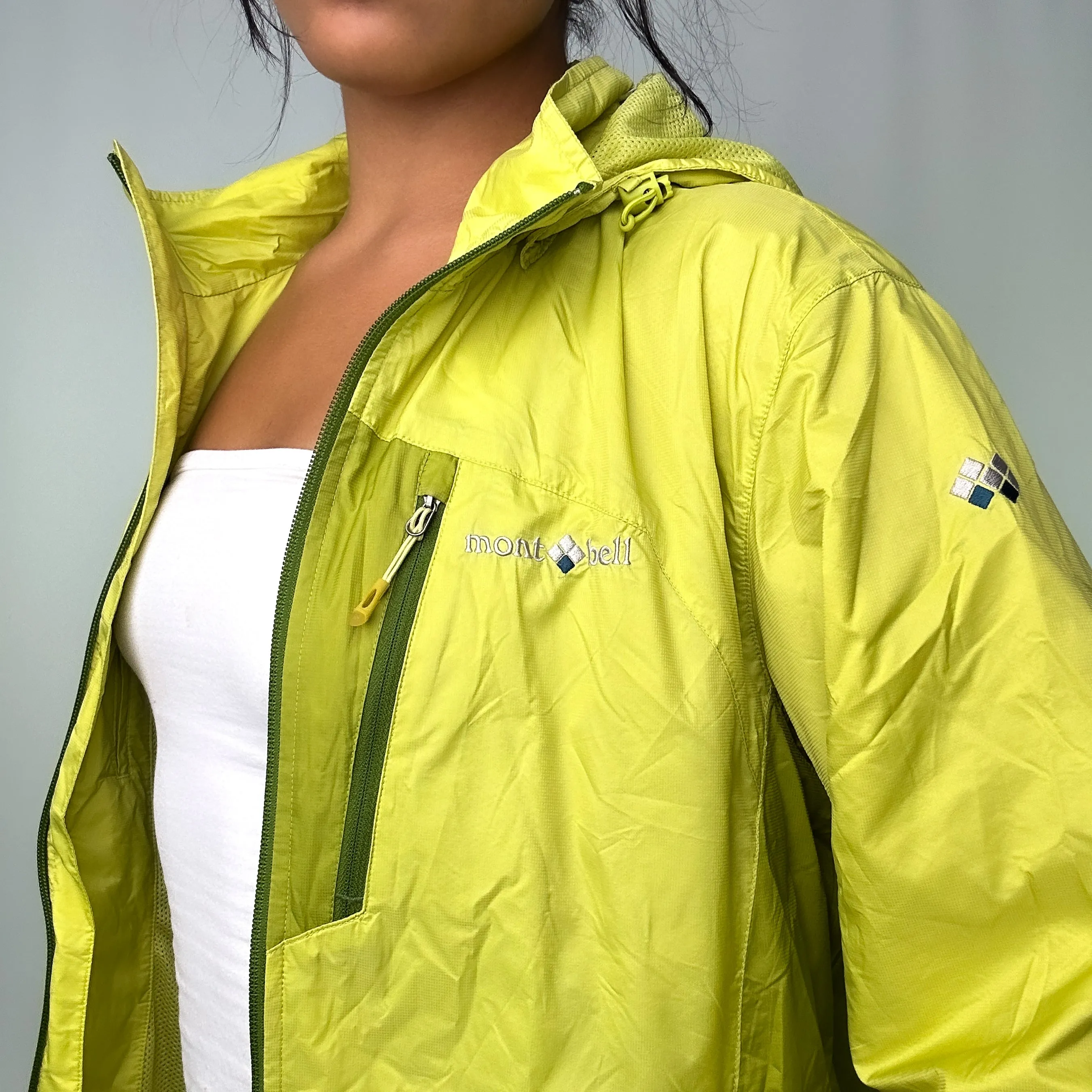 Light Green 90s Montbell Light Rain Jacket (L)