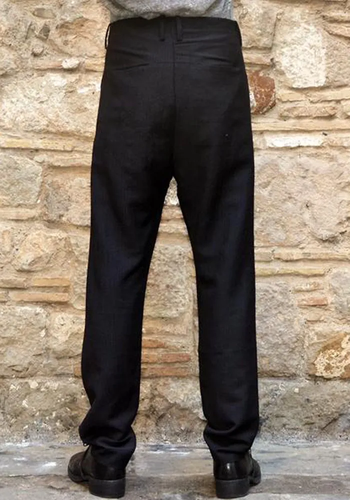 LUMEN ET UMBRA MENS WOOL TROUSERS BLACK