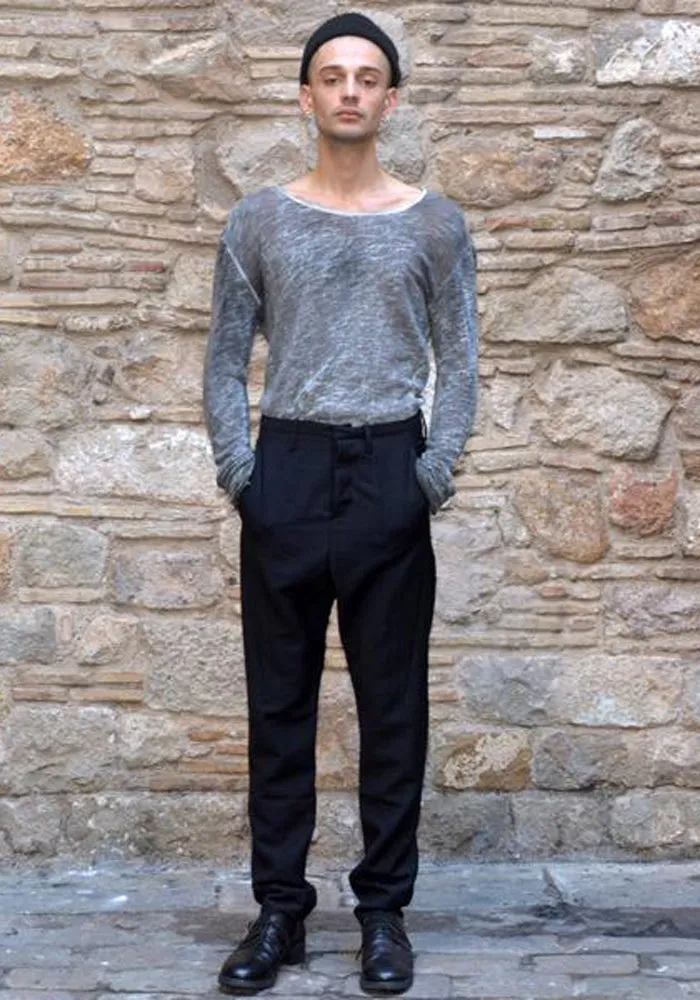 LUMEN ET UMBRA MENS WOOL TROUSERS BLACK