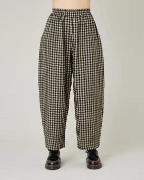 Mabel Black & Ecru Check Linen Trousers