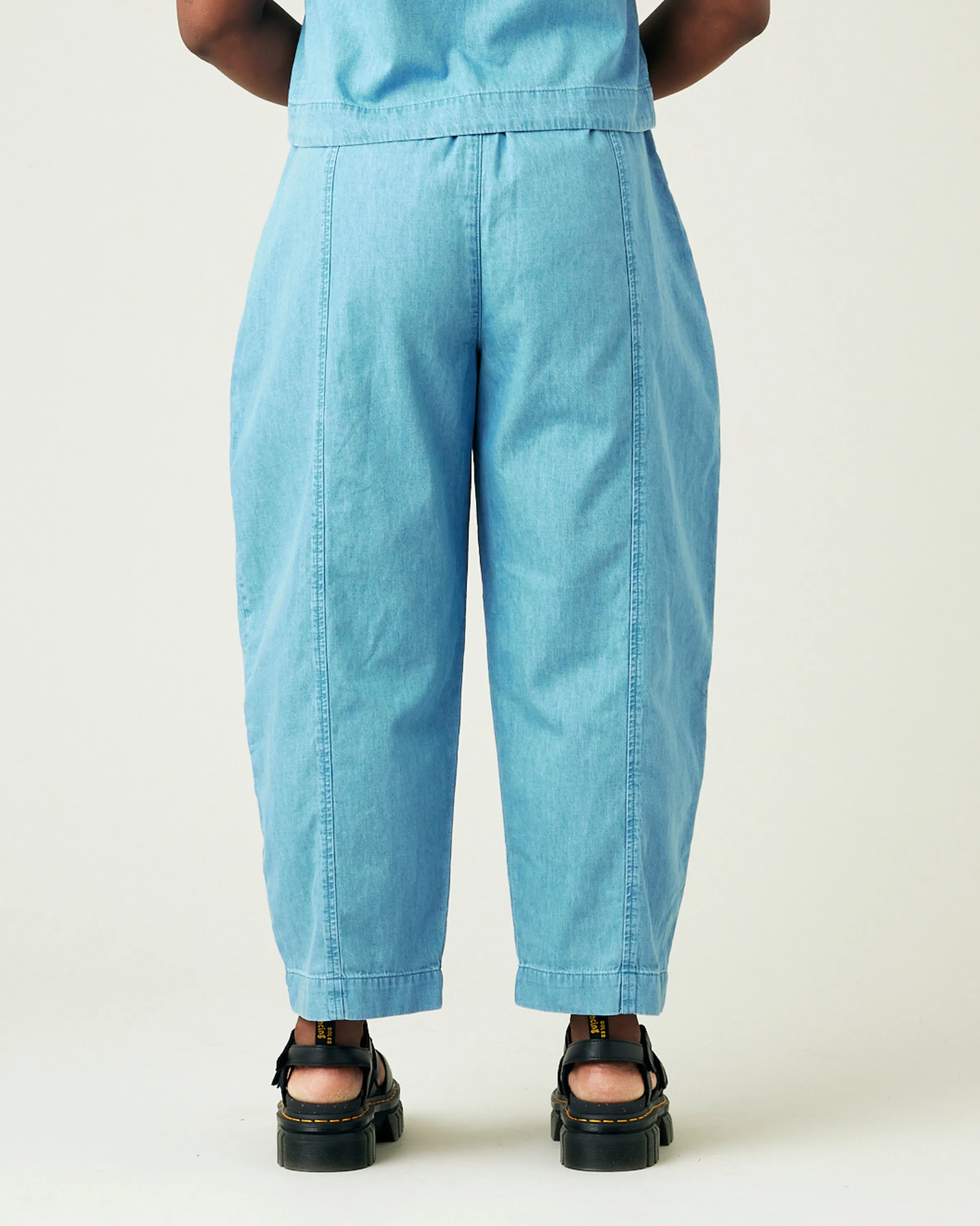 Mabel Light Wash Denim Chambray Trousers