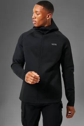 Man Active Precision Zip Through Hoodie | boohooMAN UK