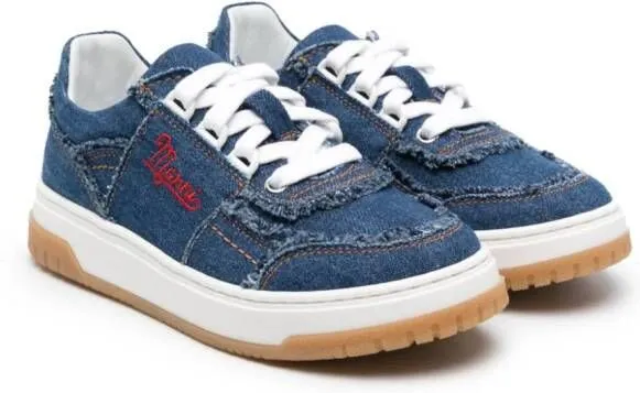 Marni Kids panelled denim sneakers Blue