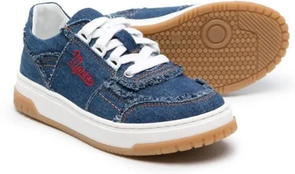 Marni Kids panelled denim sneakers Blue