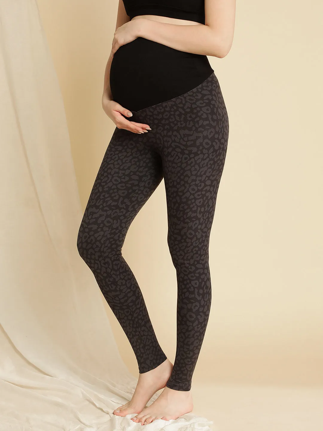 Maternity Grey Printed Leggings