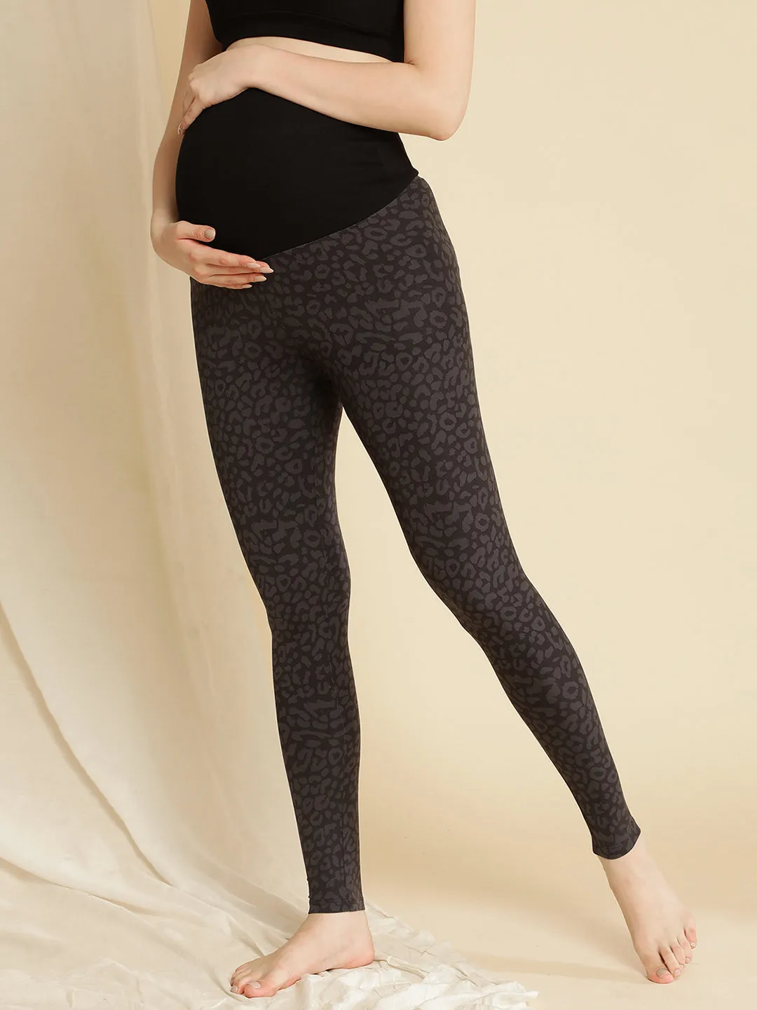 Maternity Grey Printed Leggings