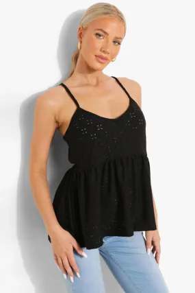 Maternity Jersey Eyelet Tiered Camisole