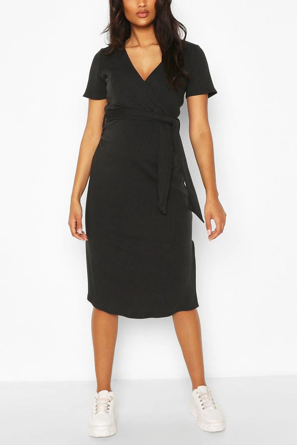 Maternity Ribbed Tie Dress