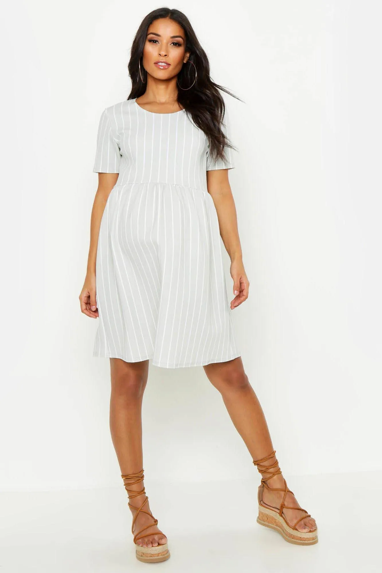 Maternity Stripe Smock Dress